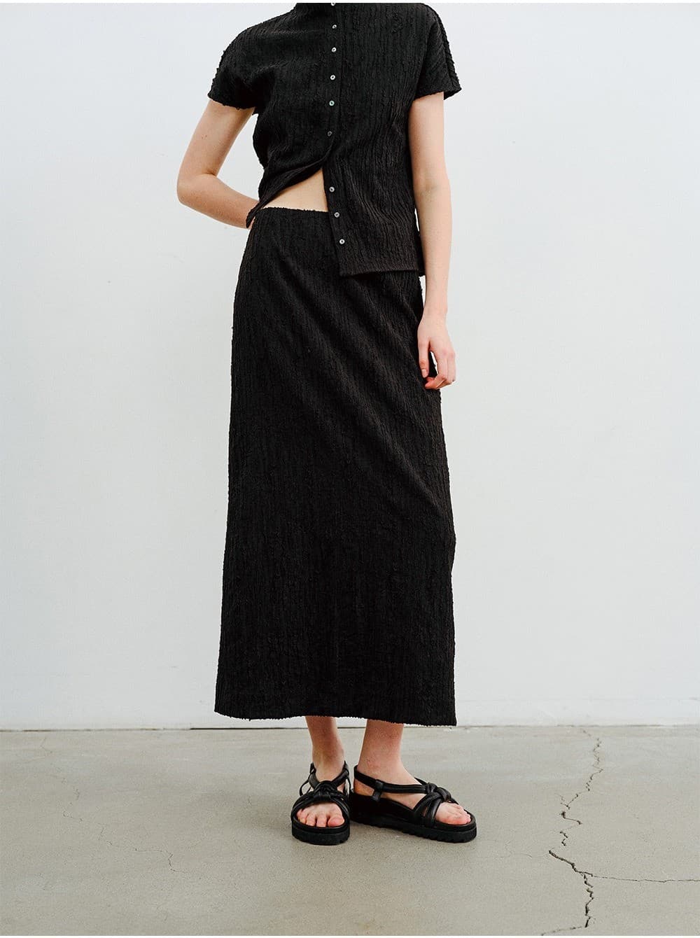 TVR JACQUARD STRETCH SKIRT_BLACK — vue 8