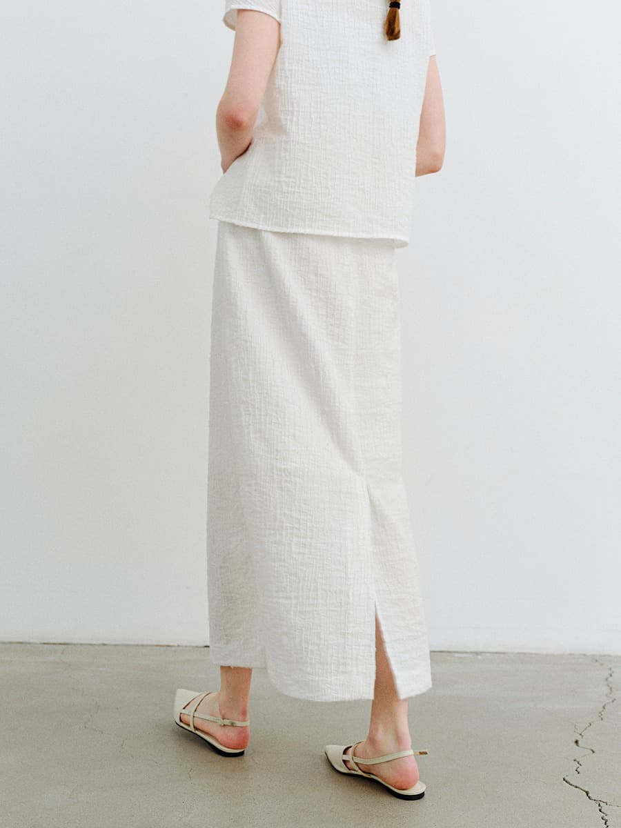 TVR JACQUARD STRETCH SKIRT_WHITE — vue 3
