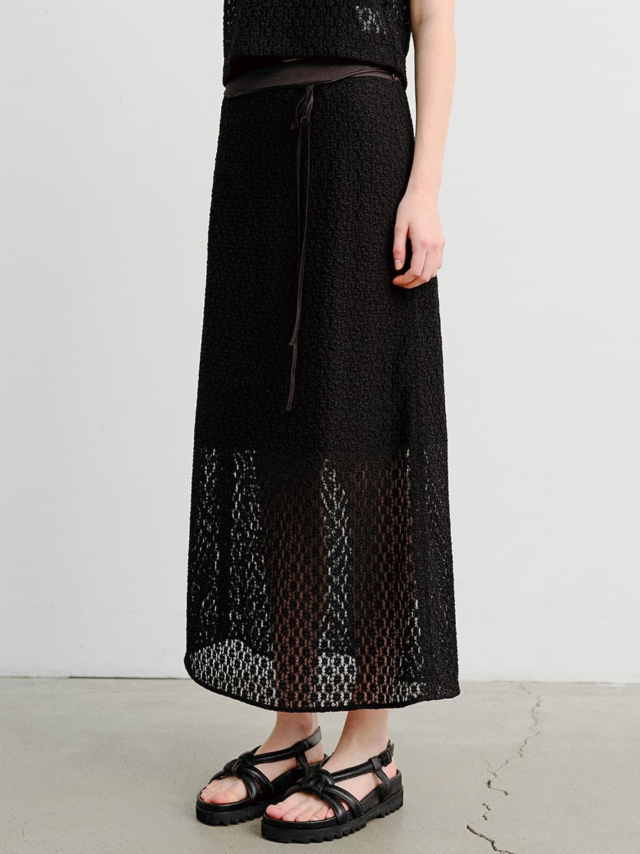 TVR LACE LONG SKIRT_BLACK — vue 2