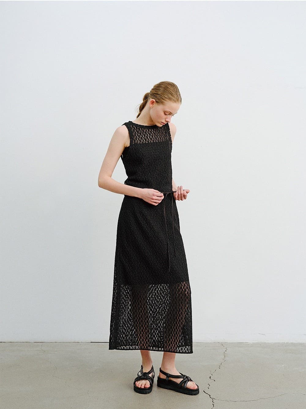 TVR LACE LONG SKIRT_BLACK — vue 11