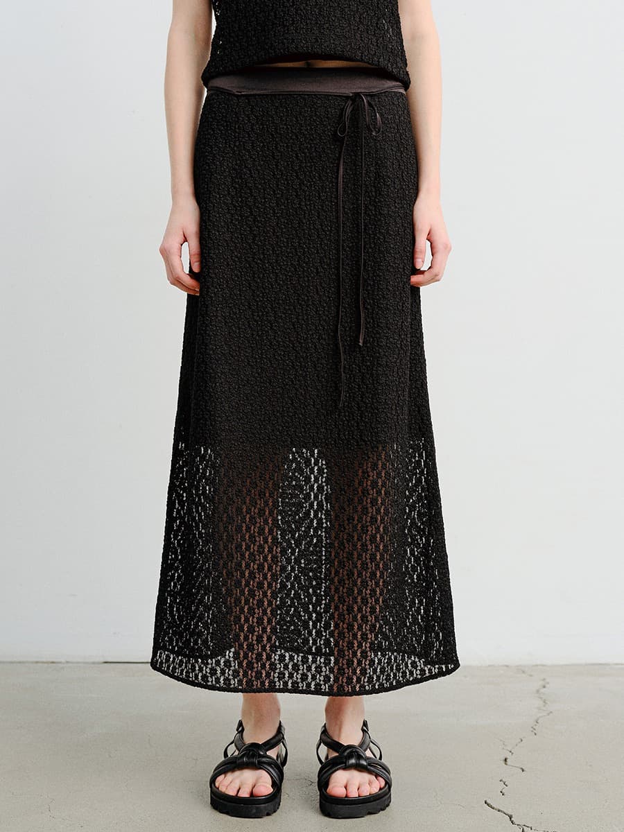 TVR LACE LONG SKIRT_BLACK — vue 1