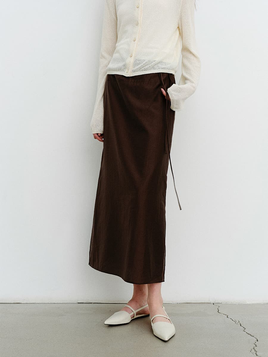 TVR LAYERED LONG SKIRT_BROWN — vue 2