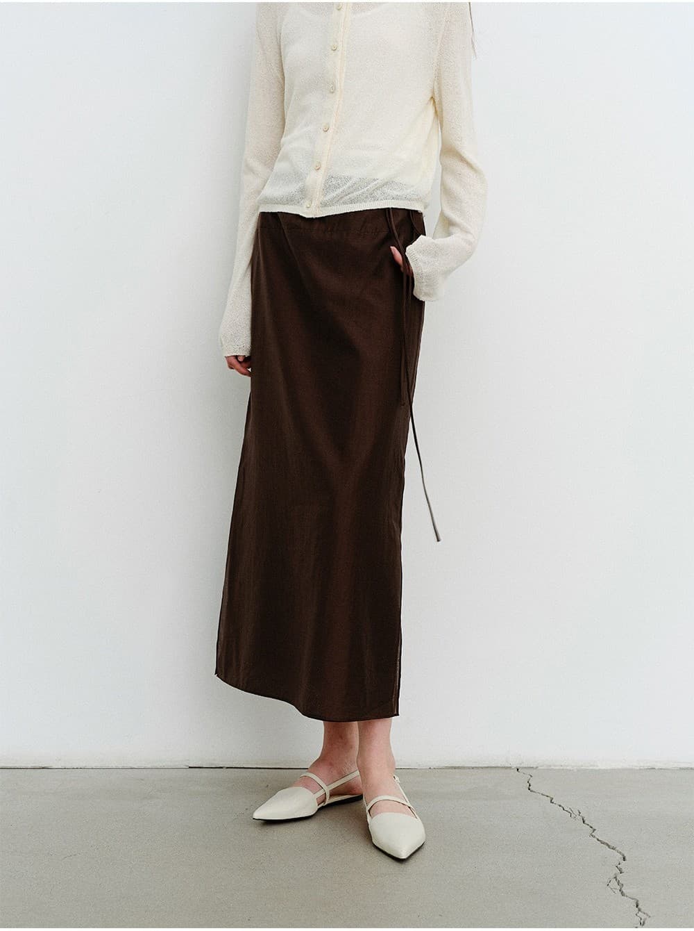 TVR LAYERED LONG SKIRT_BROWN — vue 10