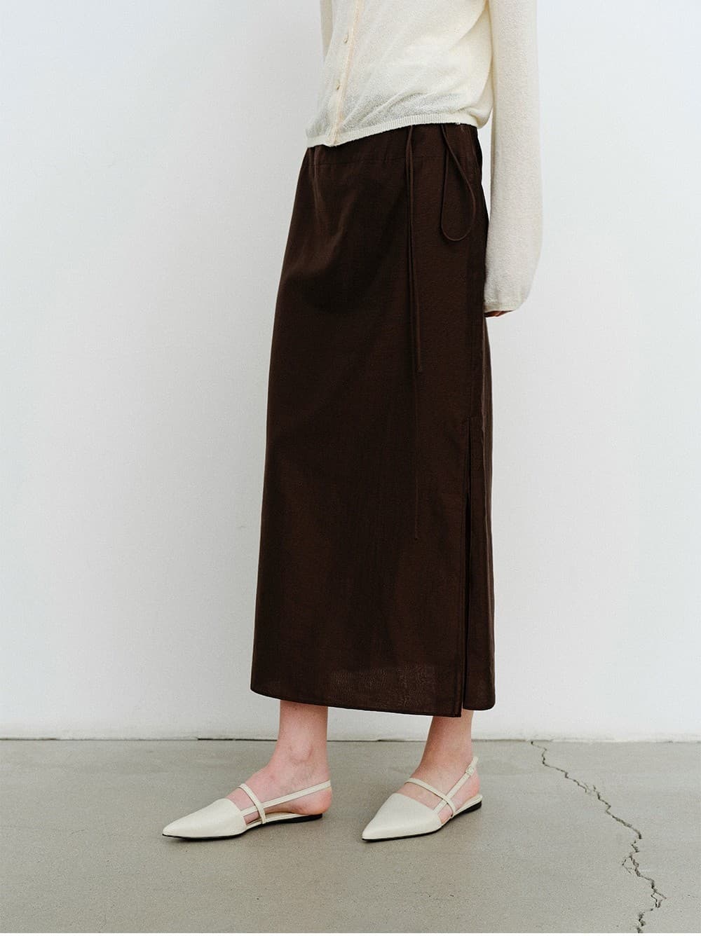 TVR LAYERED LONG SKIRT_BROWN — vue 11