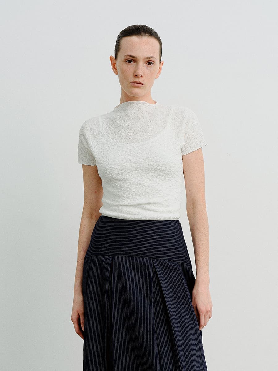 TVR CAP SLEEVE WRINKLE TOP_WHITE — vue 2