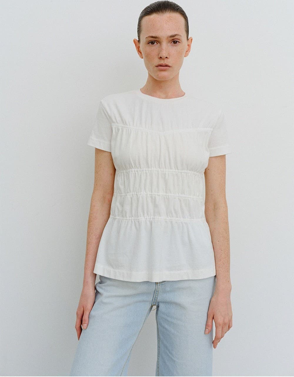 TVR WASHED SHIRRING TOP_WHITE — vue 5