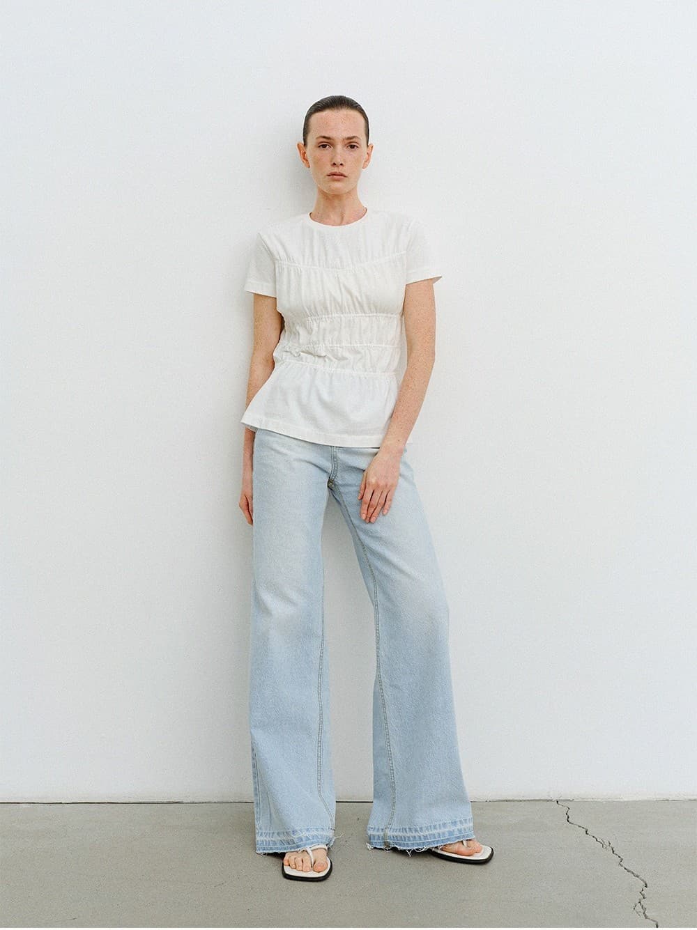 TVR WASHED SHIRRING TOP_WHITE — vue 6
