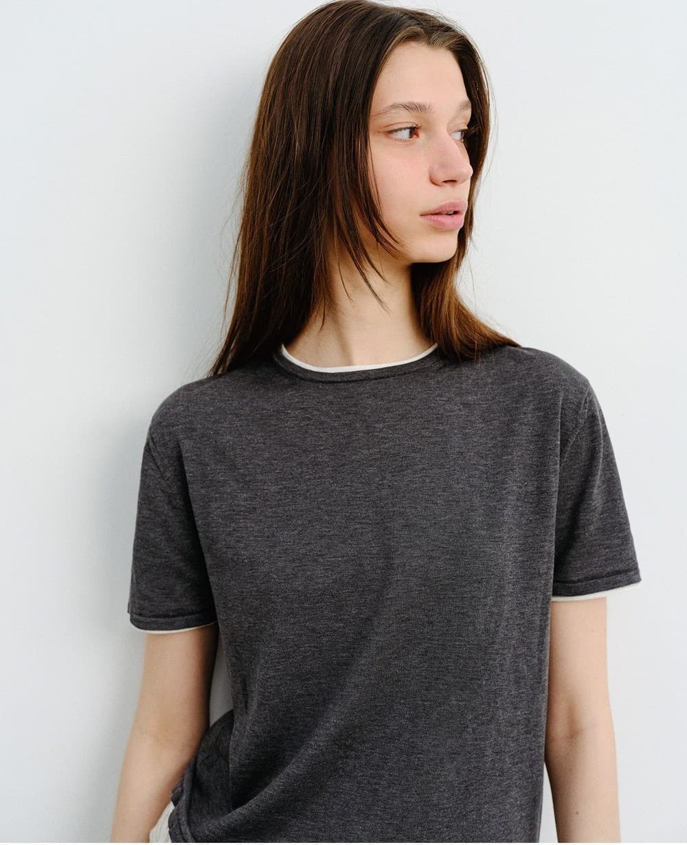 TVR SILK BLEND DOUBLE LAYER KNIT TOP_D-GREY — vue 10