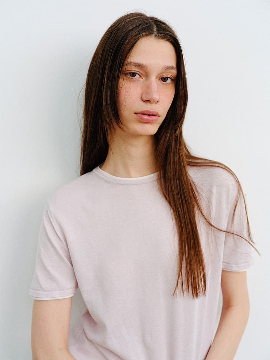 TVR SILK BLEND DOUBLE LAYER KNIT TOP_PINK — vue 2
