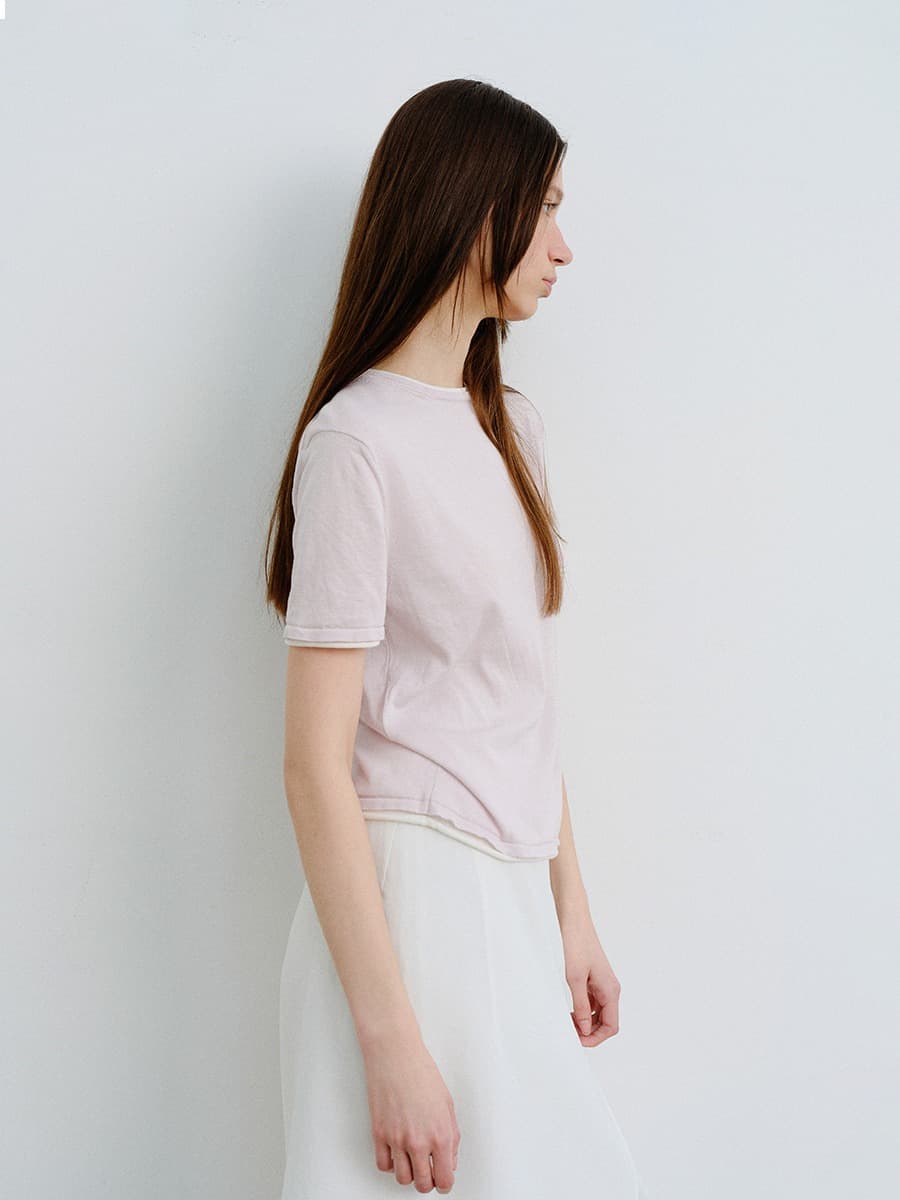 TVR SILK BLEND DOUBLE LAYER KNIT TOP_PINK — vue 3