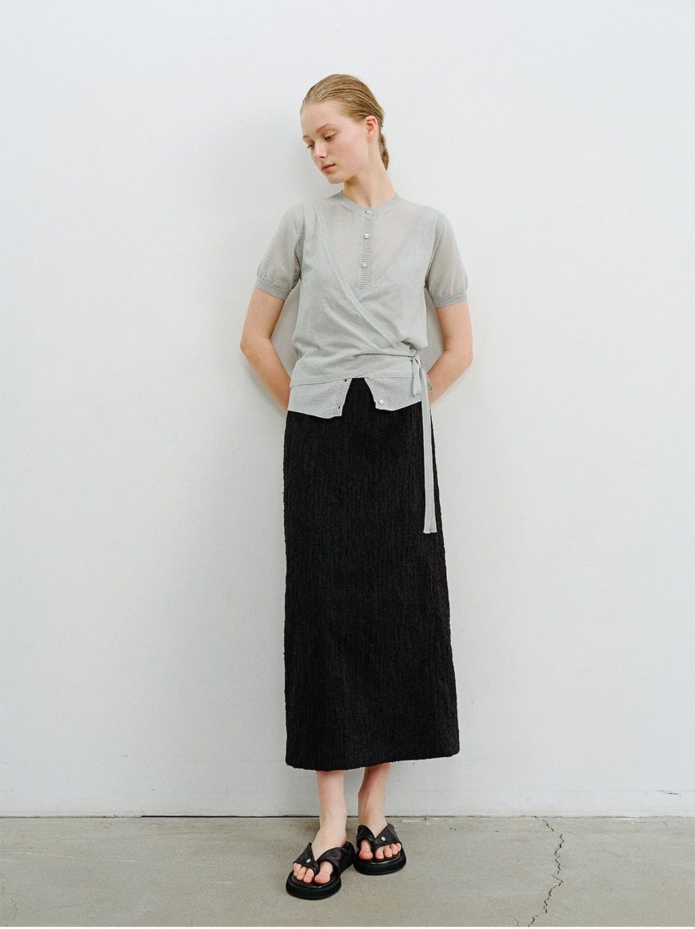 TVR SHEER WRAP KNIT CARDIGAN SET_MINT GREY — vue 7