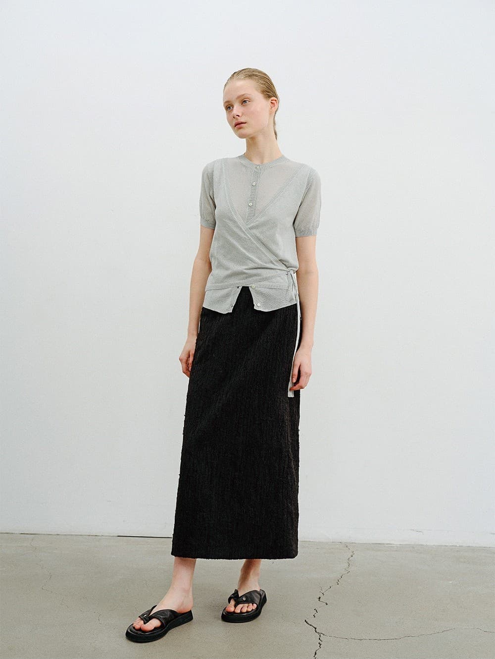 TVR SHEER WRAP KNIT CARDIGAN SET_MINT GREY — vue 8