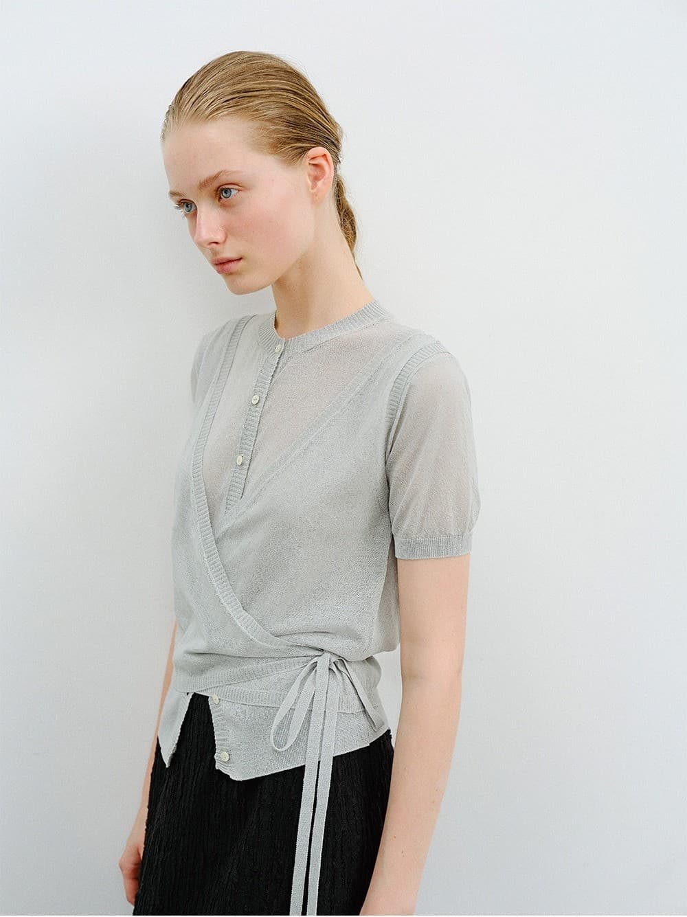 TVR SHEER WRAP KNIT CARDIGAN SET_MINT GREY — vue 9