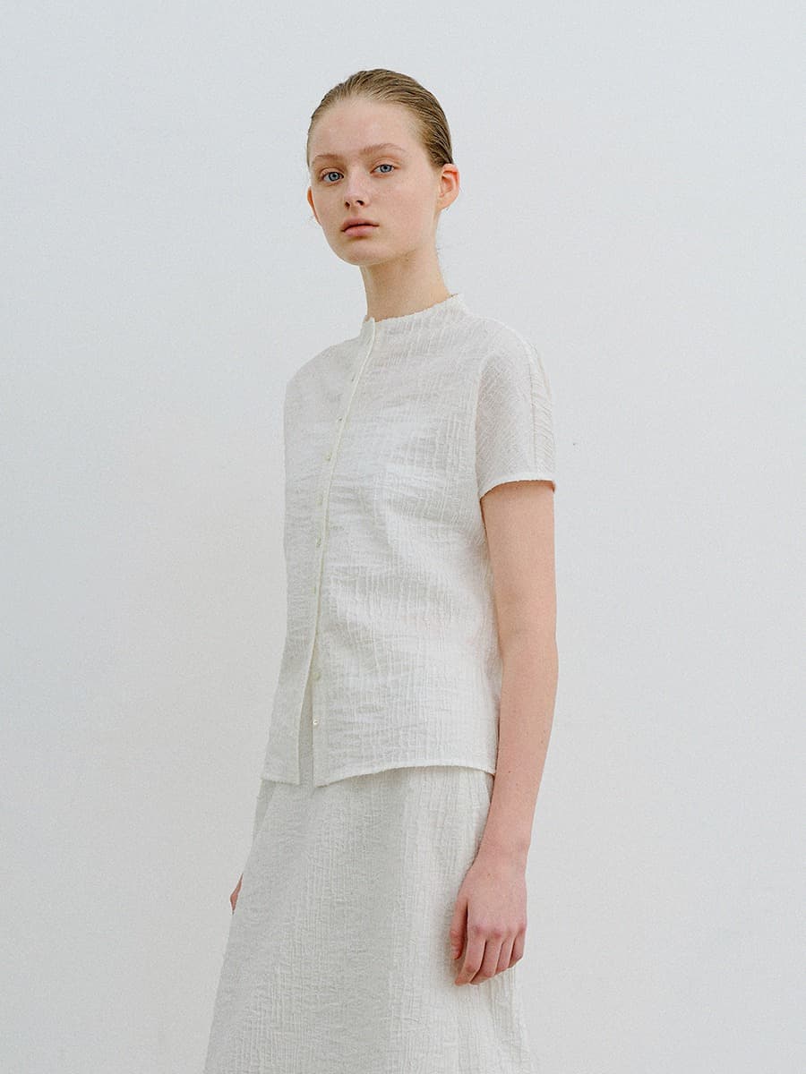 TVR JACQUARD STRETCH BLOUSE_WHITE — vue 2