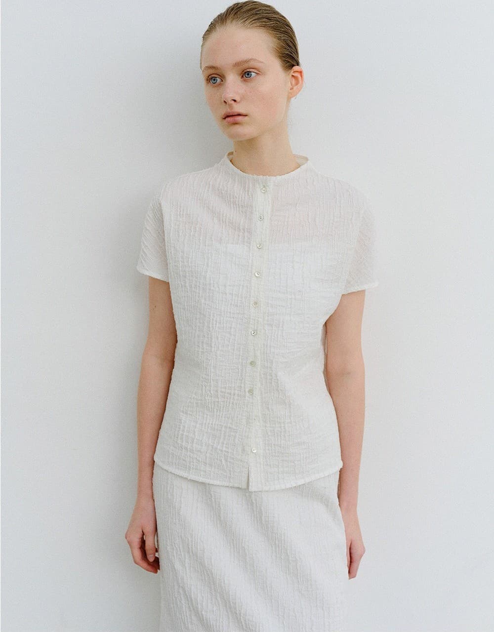 TVR JACQUARD STRETCH BLOUSE_WHITE — vue 8