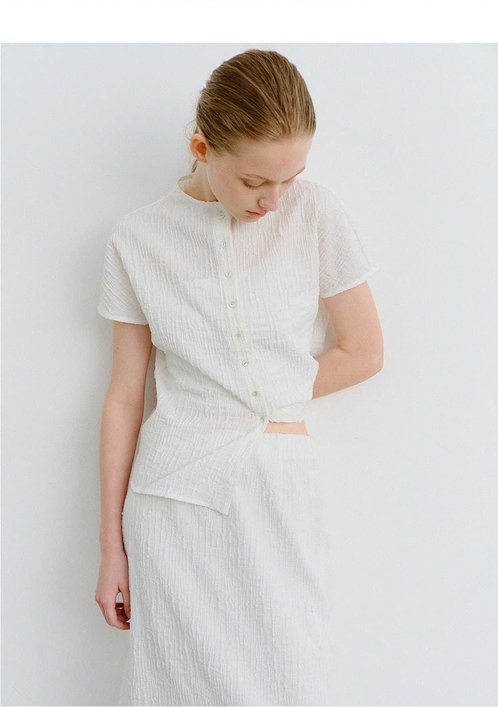 TVR JACQUARD STRETCH BLOUSE_WHITE — vue 9