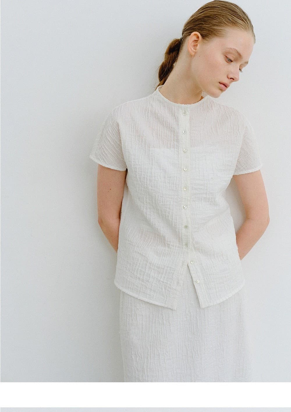 TVR JACQUARD STRETCH BLOUSE_WHITE — vue 10