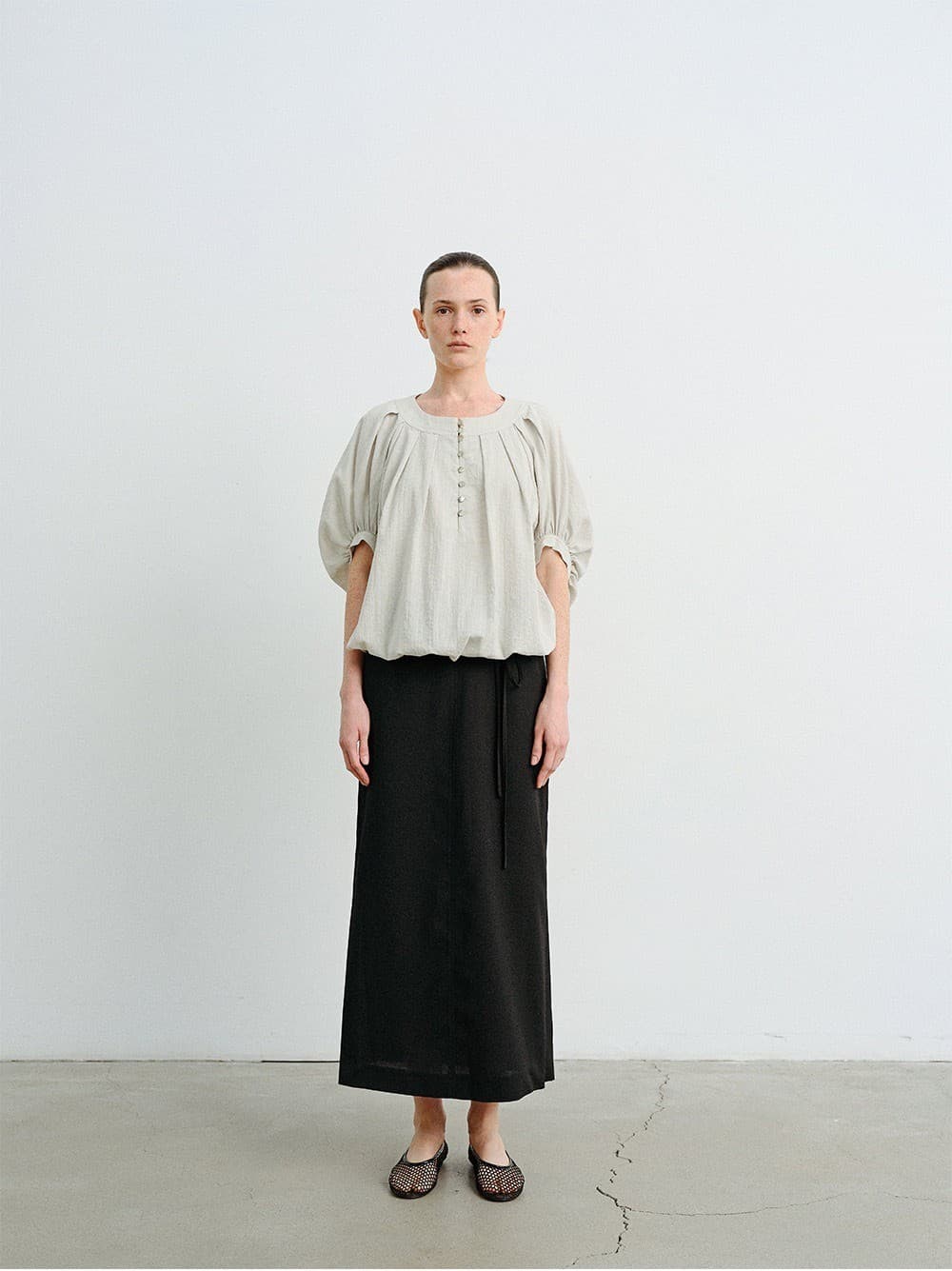 TVR BALLOON SLEEVE BLOUSE_L-GREY — vue 5