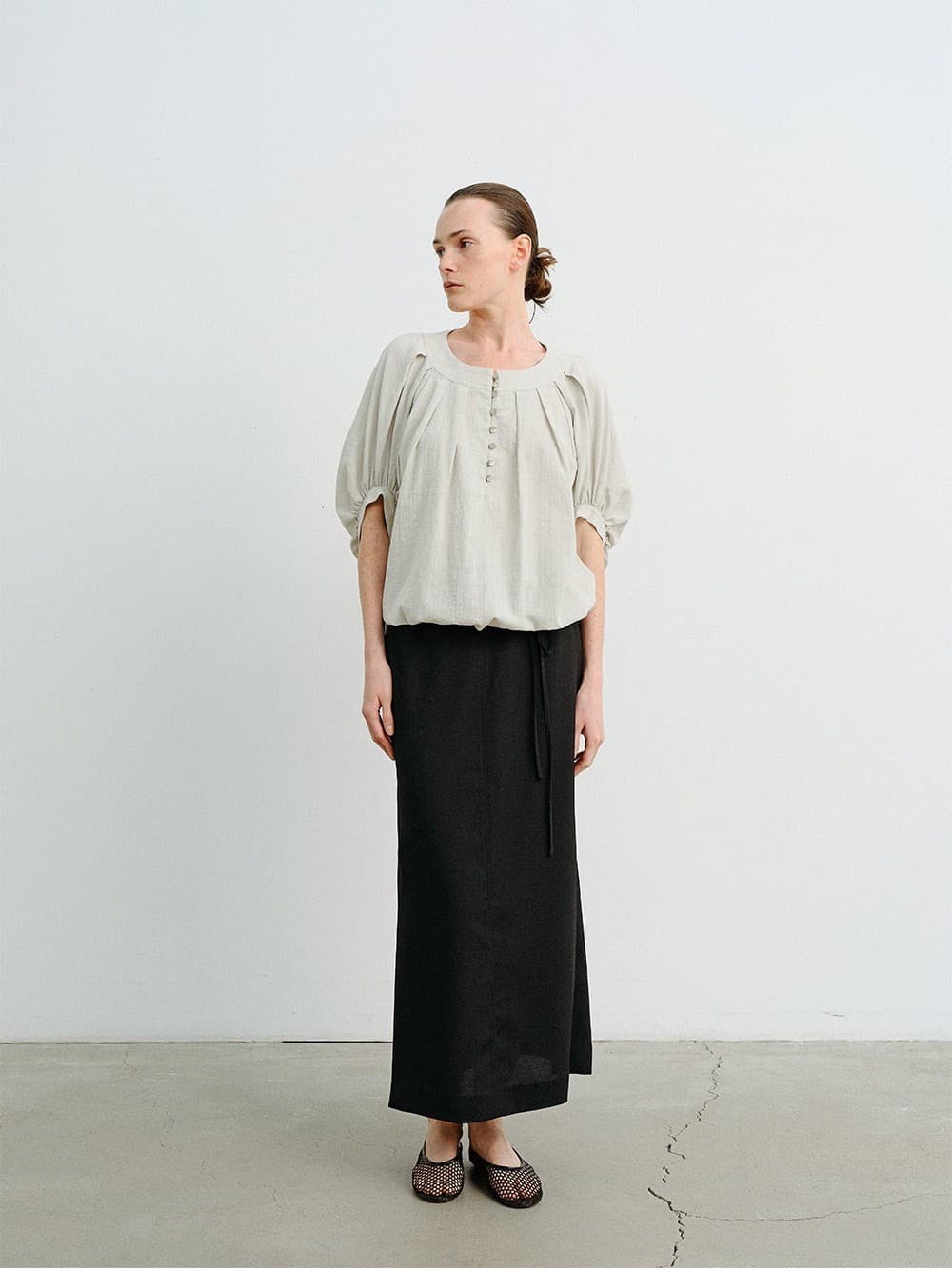 TVR BALLOON SLEEVE BLOUSE_L-GREY — vue 6