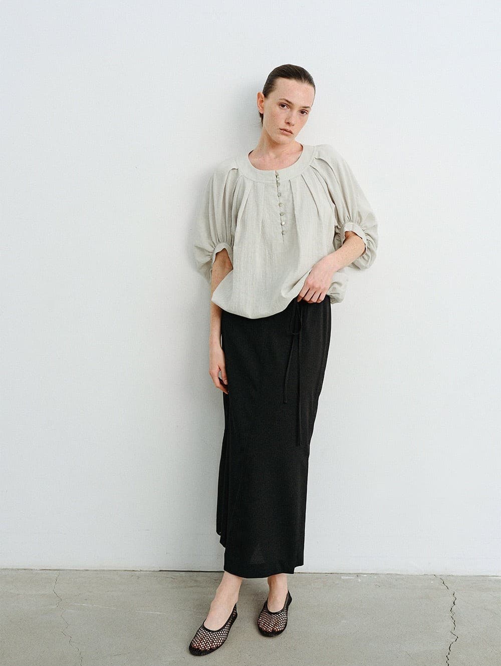 TVR BALLOON SLEEVE BLOUSE_L-GREY — vue 7