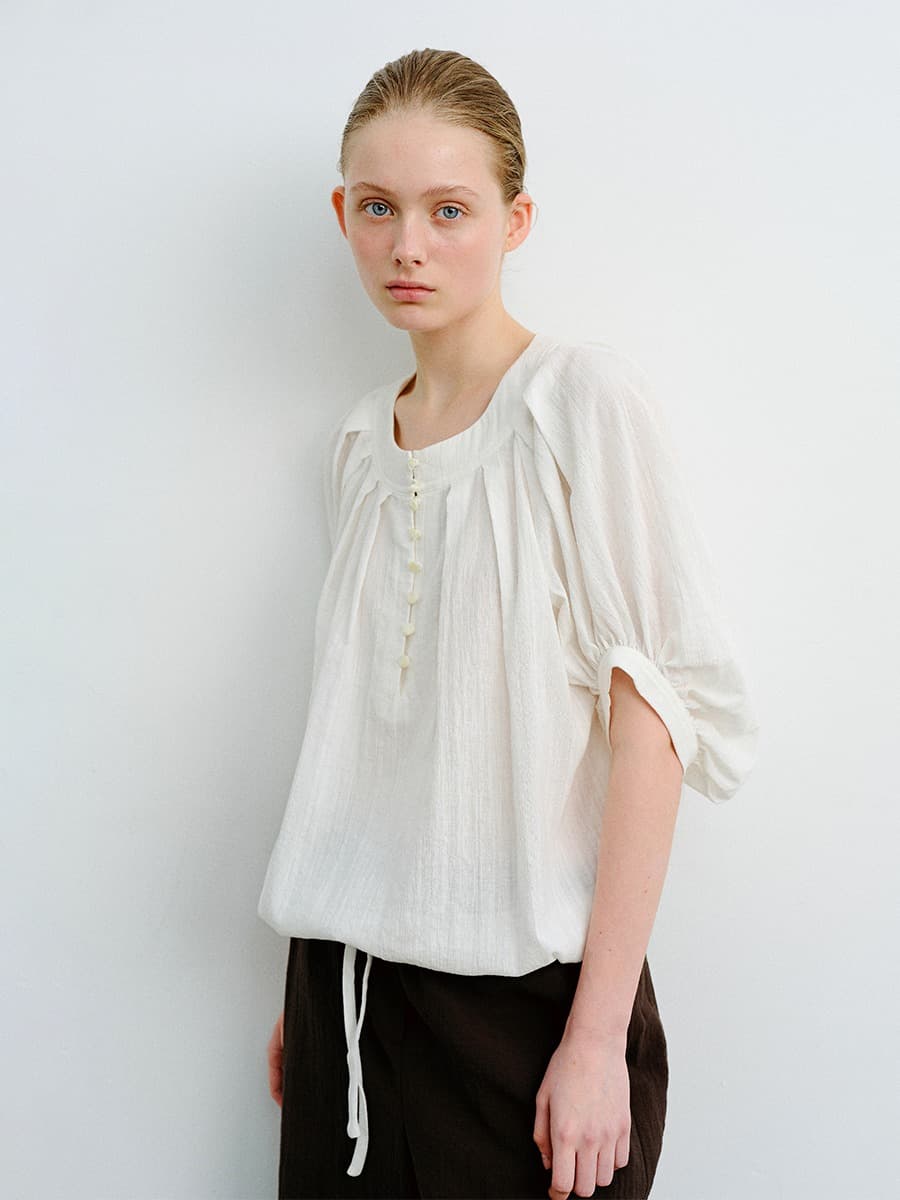 TVR BALLOON SLEEVE BLOUSE_IVORY — vue 4