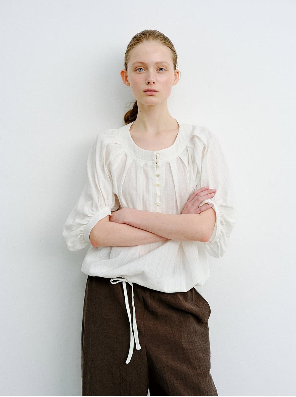 TVR BALLOON SLEEVE BLOUSE_IVORY — vue 9