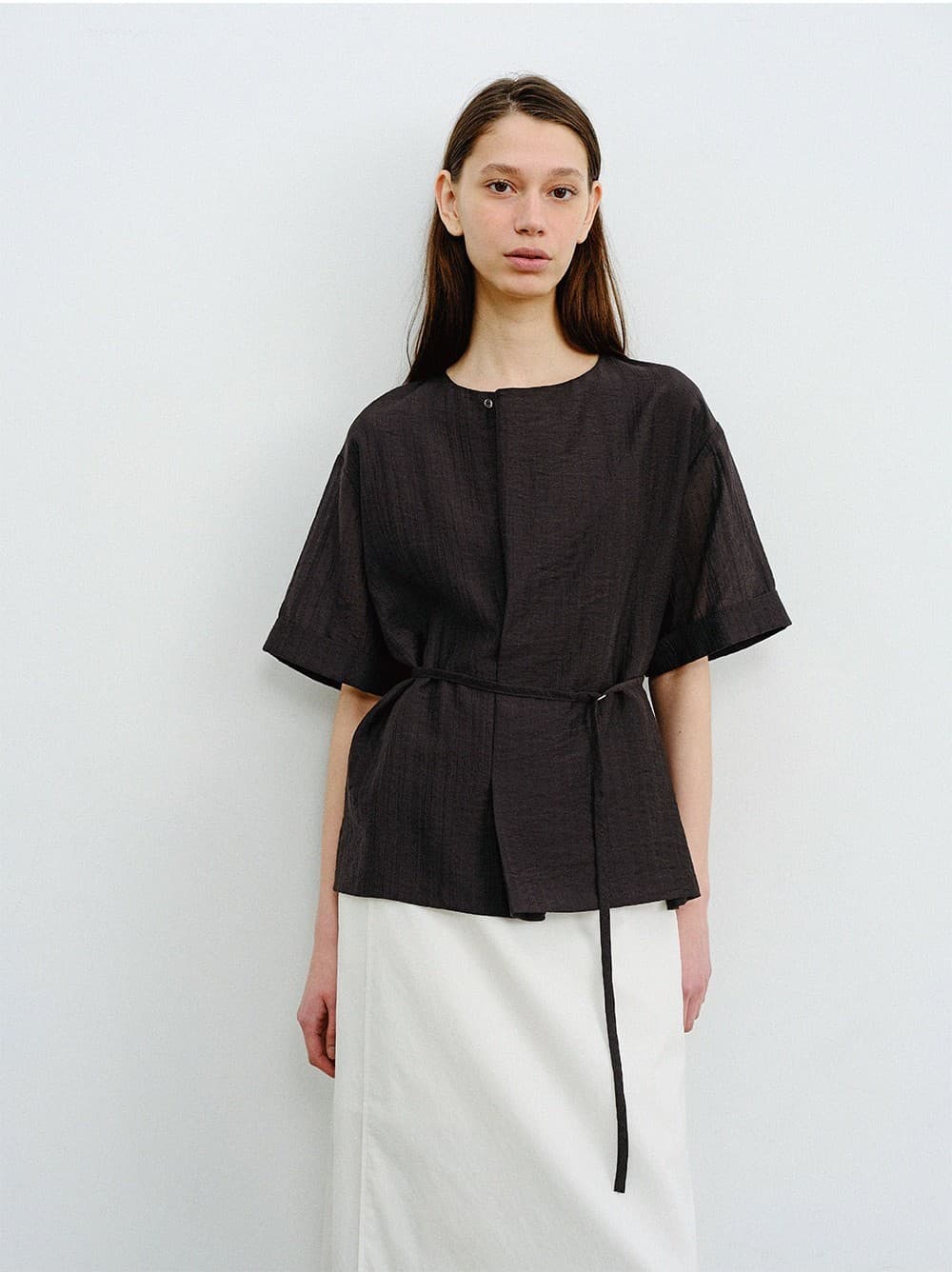 TVR DRAPED NECK BLOUSE_BLACK — vue 6