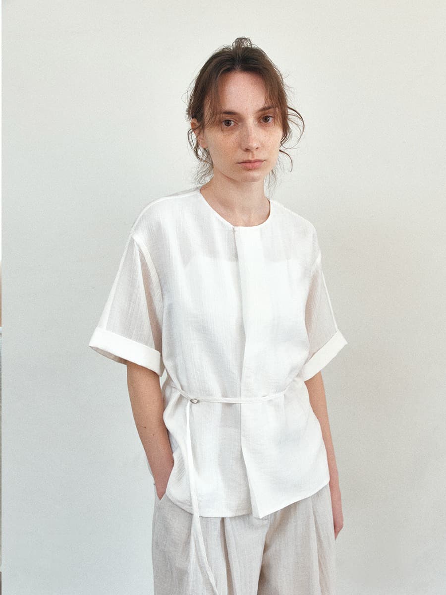 TVR DRAPED NECK BLOUSE_IVORY — vue 2