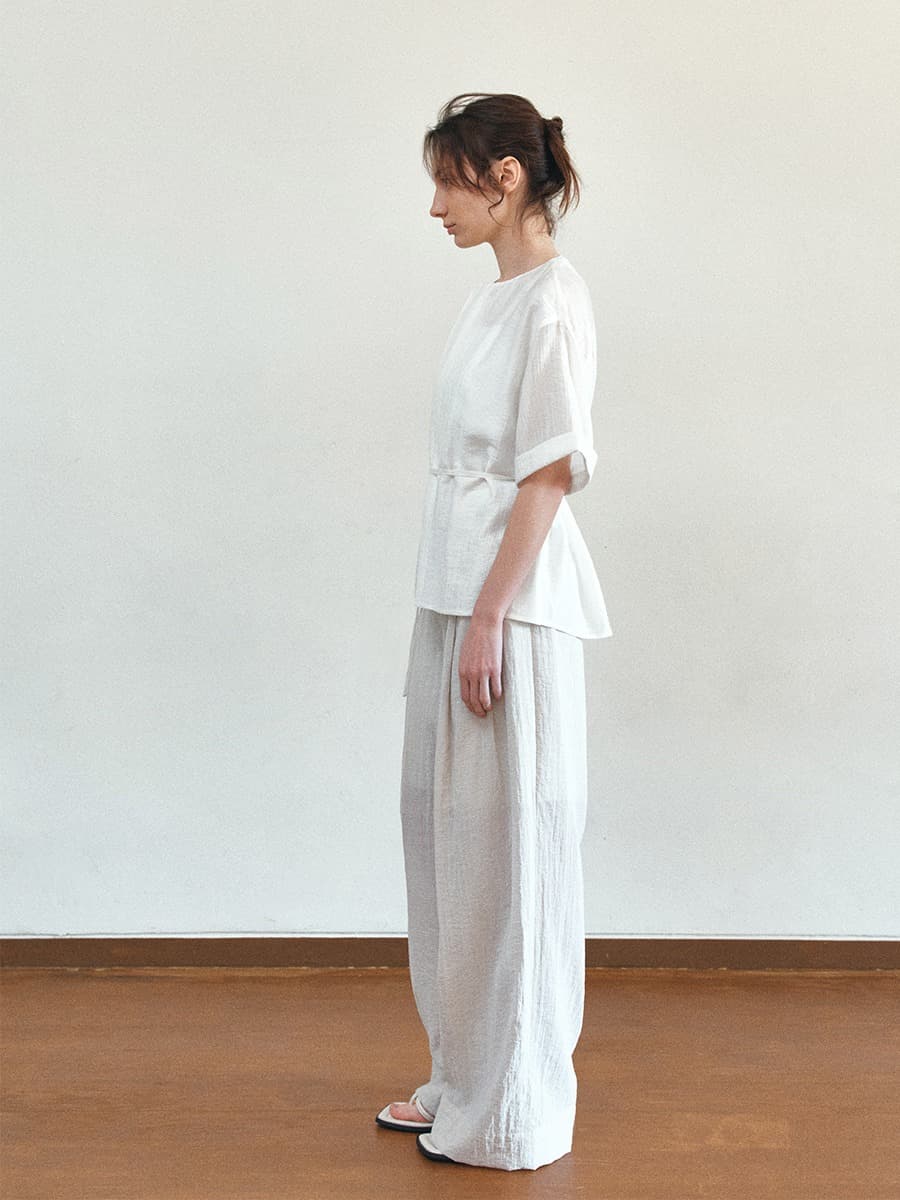 TVR DRAPED NECK BLOUSE_IVORY — vue 6
