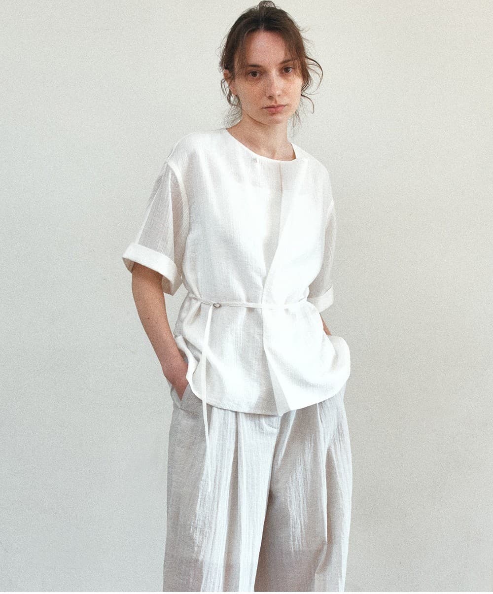 TVR DRAPED NECK BLOUSE_IVORY — vue 9