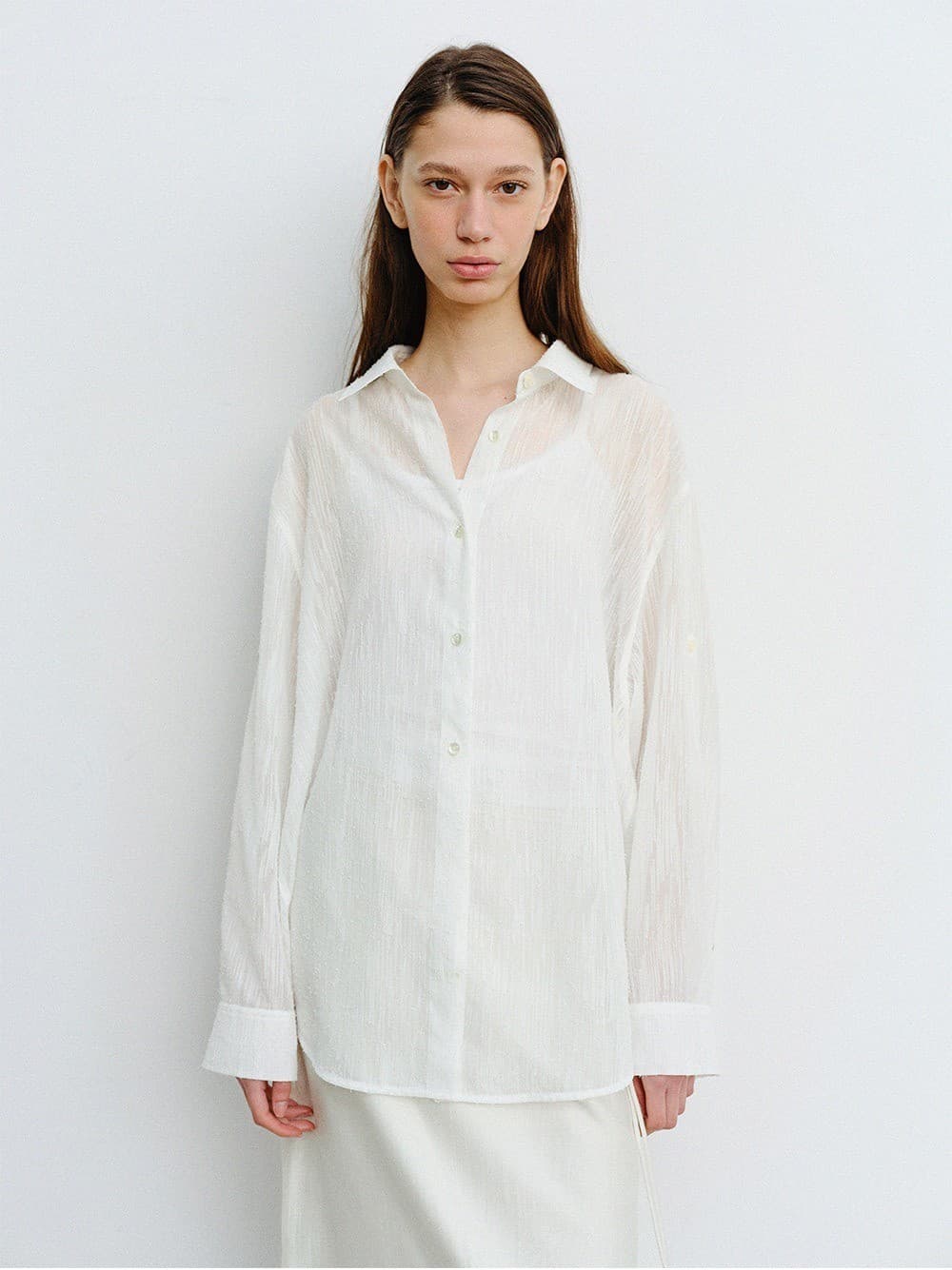 TVR SHEER OVERFIT SHIRT_WHITE — vue 5