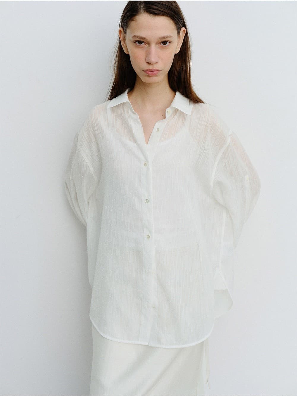 TVR SHEER OVERFIT SHIRT_WHITE — vue 9