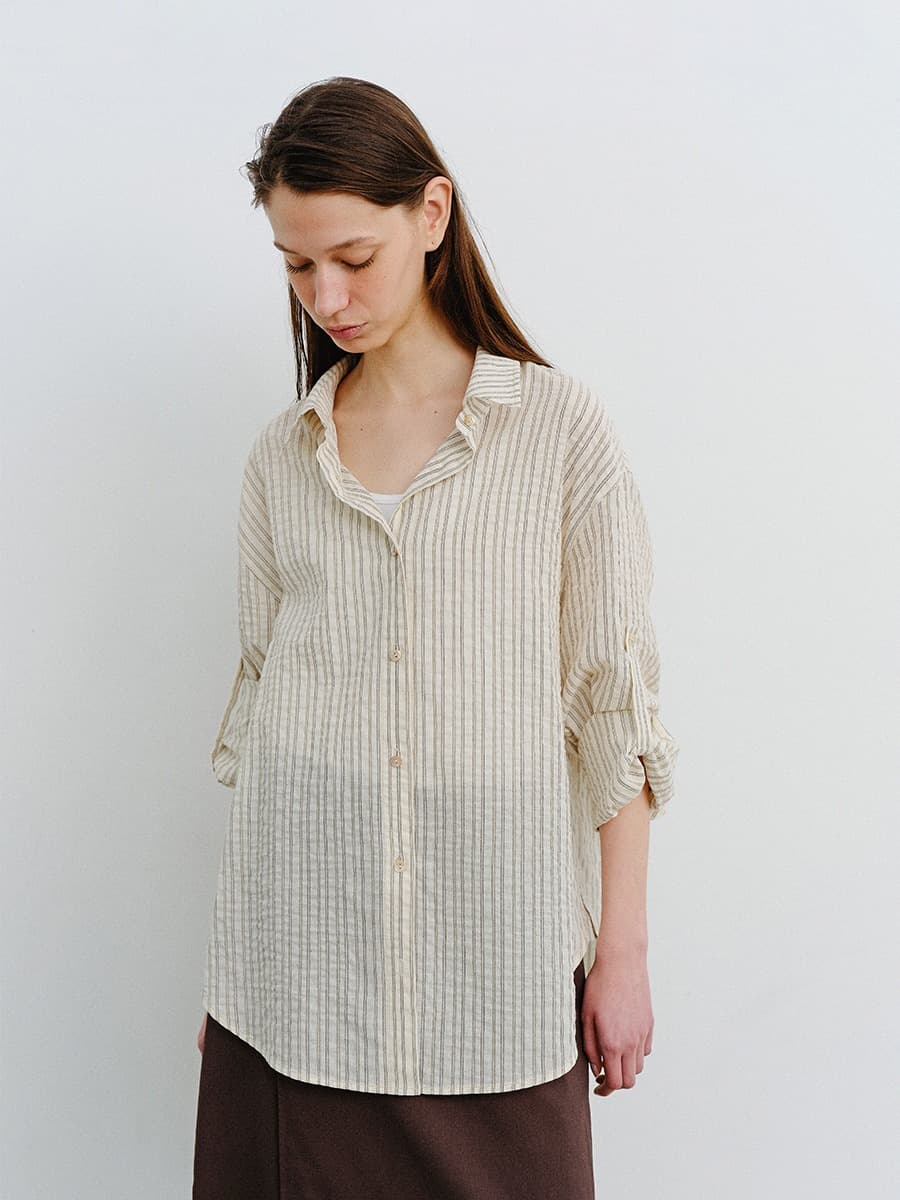 TVR STRIPE OVERFIT SHIRT_BEIGE — vue 2