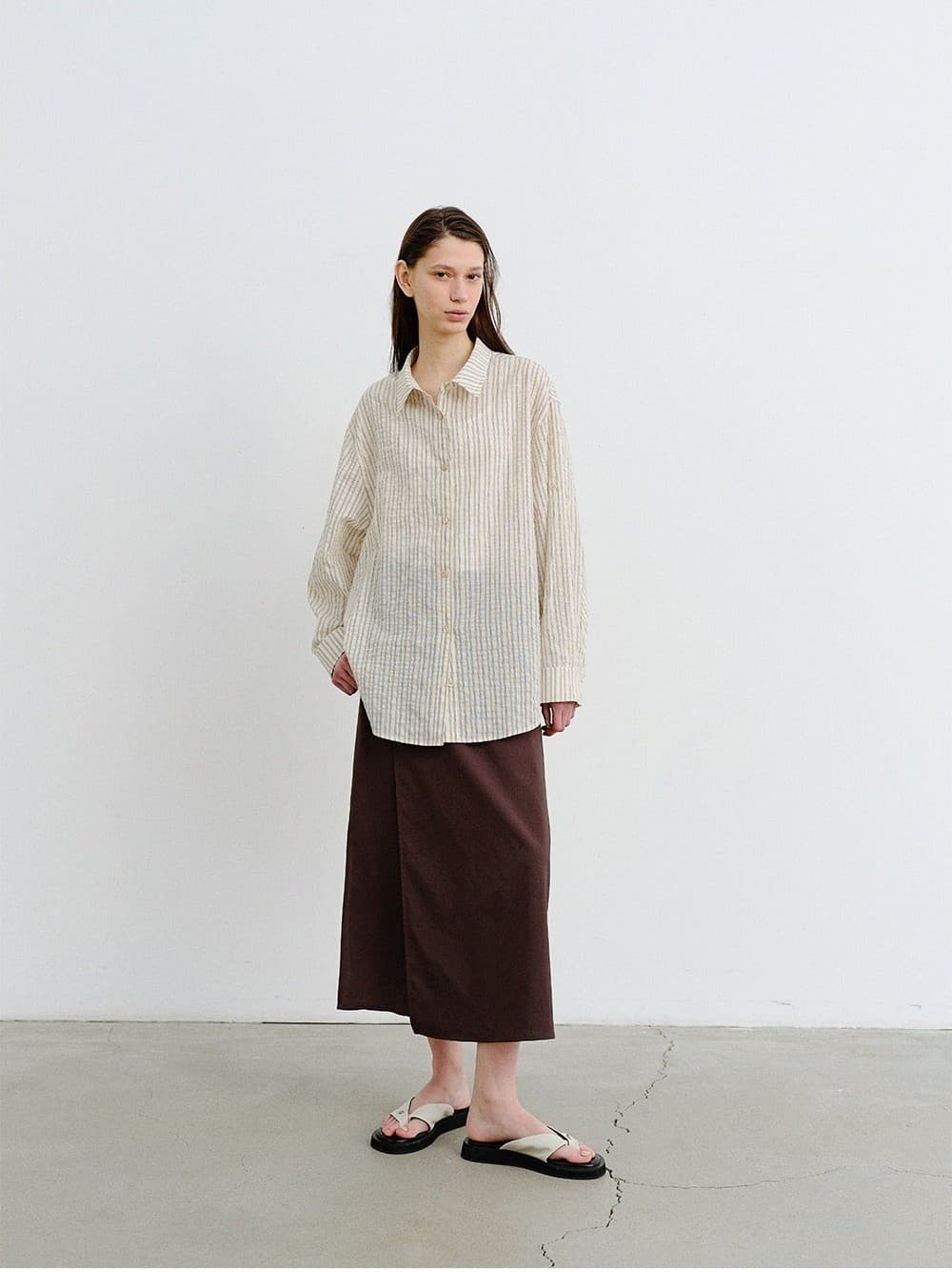 TVR STRIPE OVERFIT SHIRT_BEIGE — vue 6
