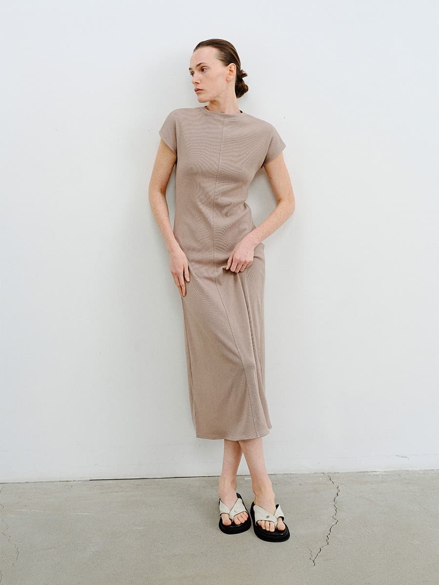 TVR CAP SLEEVE JERSEY DRESS_DUST — vue 2