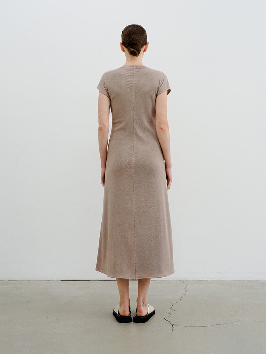 TVR CAP SLEEVE JERSEY DRESS_DUST — vue 4