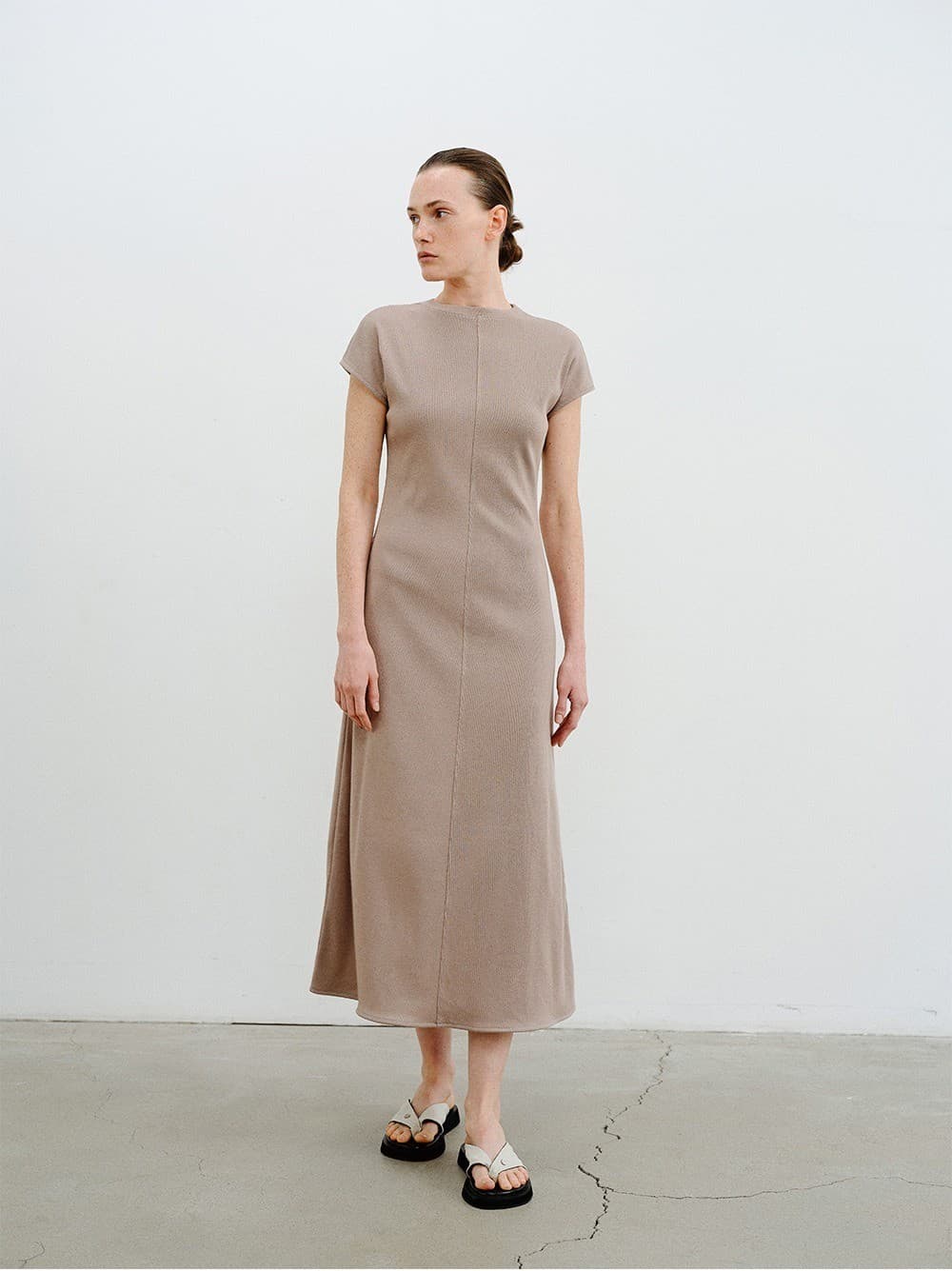 TVR CAP SLEEVE JERSEY DRESS_DUST — vue 5