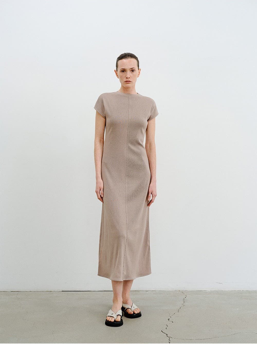 TVR CAP SLEEVE JERSEY DRESS_DUST — vue 6