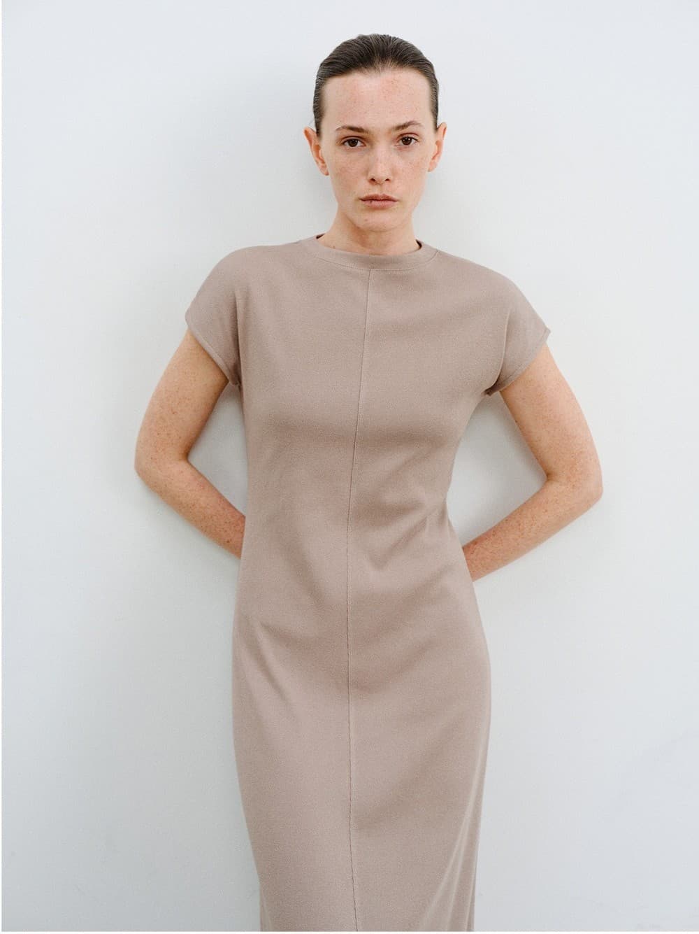 TVR CAP SLEEVE JERSEY DRESS_DUST — vue 9