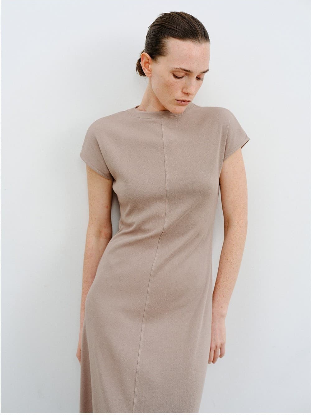 TVR CAP SLEEVE JERSEY DRESS_DUST — vue 10