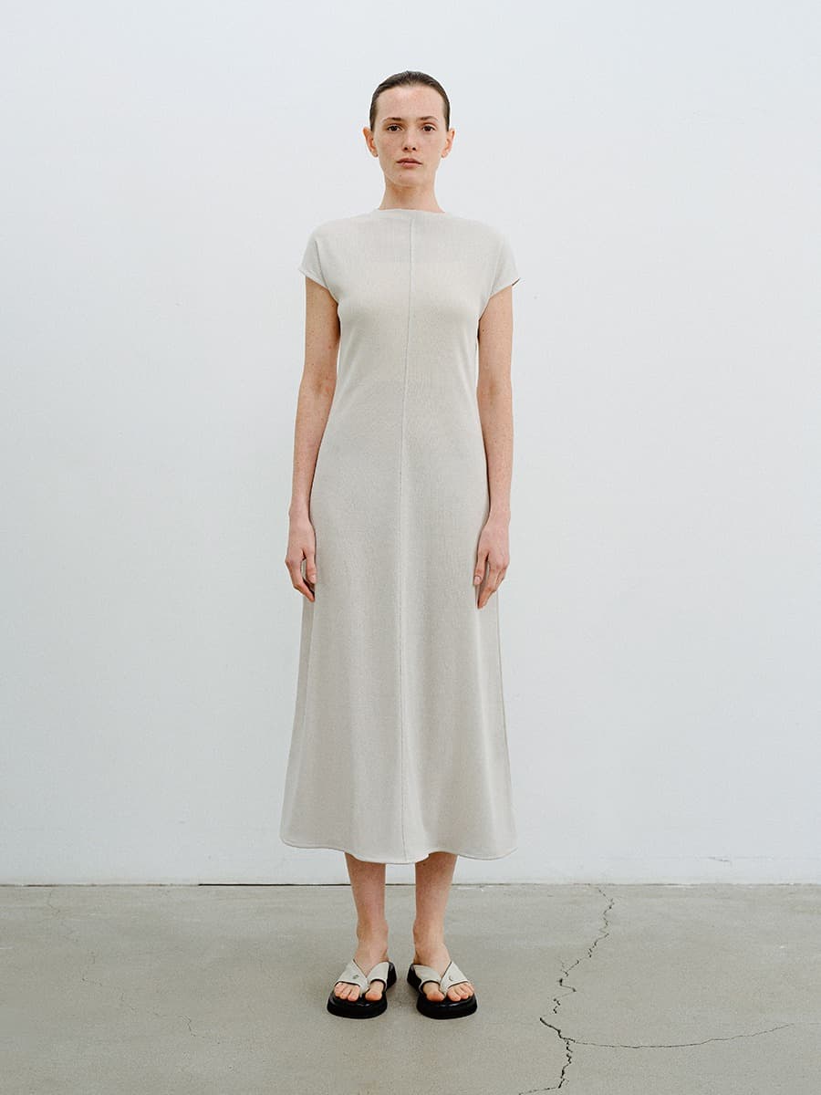TVR CAP SLEEVE JERSEY DRESS_L-GREY — vue 2