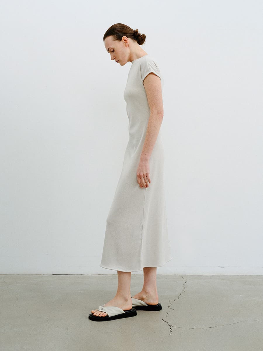 TVR CAP SLEEVE JERSEY DRESS_L-GREY — vue 4