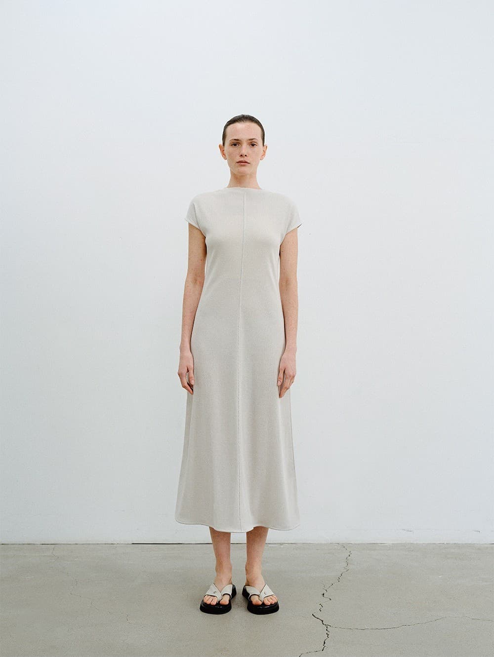TVR CAP SLEEVE JERSEY DRESS_L-GREY — vue 6