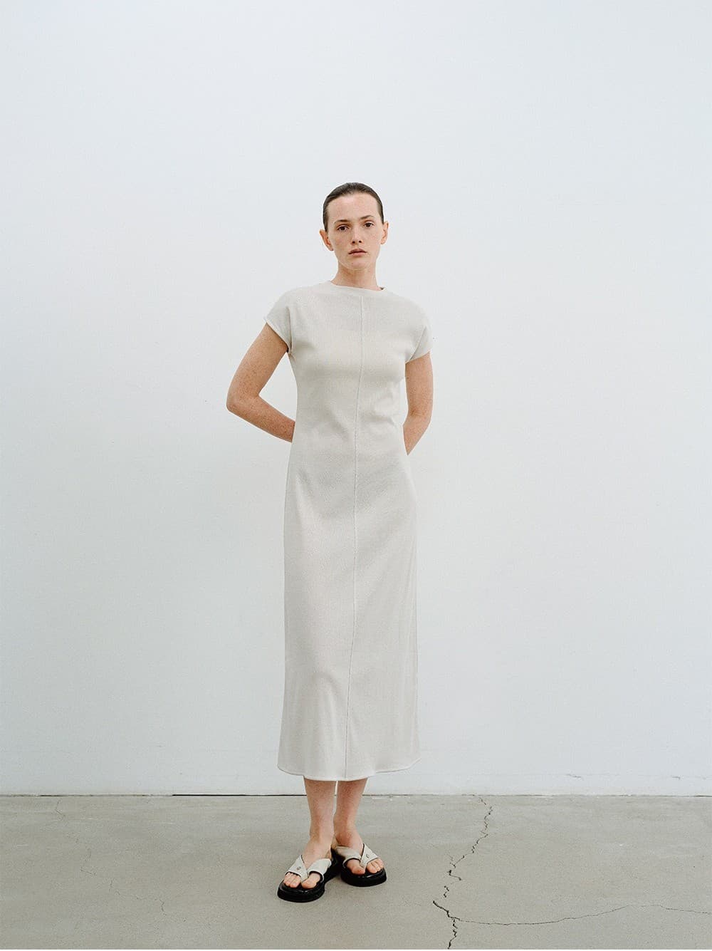 TVR CAP SLEEVE JERSEY DRESS_L-GREY — vue 7