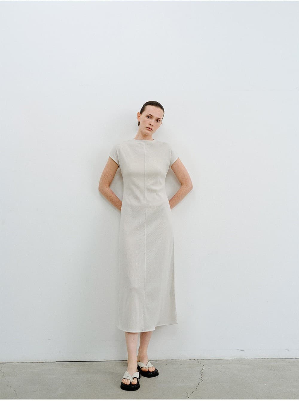 TVR CAP SLEEVE JERSEY DRESS_L-GREY — vue 8