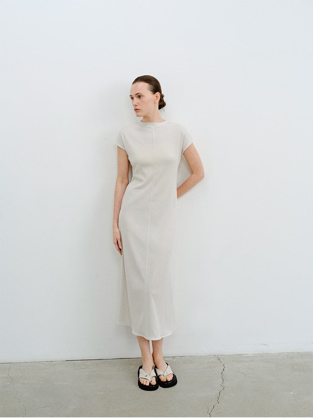TVR CAP SLEEVE JERSEY DRESS_L-GREY — vue 9