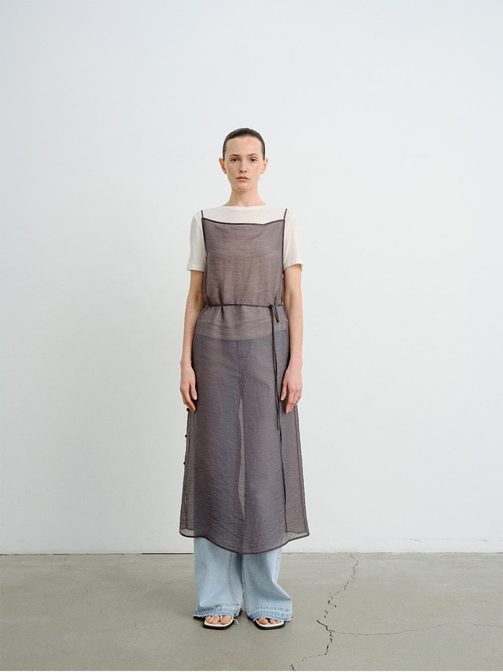 TVR SEE-THROUGH LAYERED DRESS_CHARCOAL — vue 5