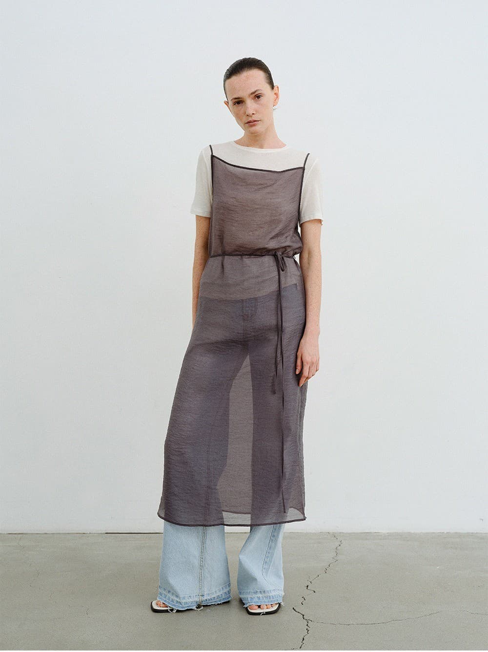 TVR SEE-THROUGH LAYERED DRESS_CHARCOAL — vue 6