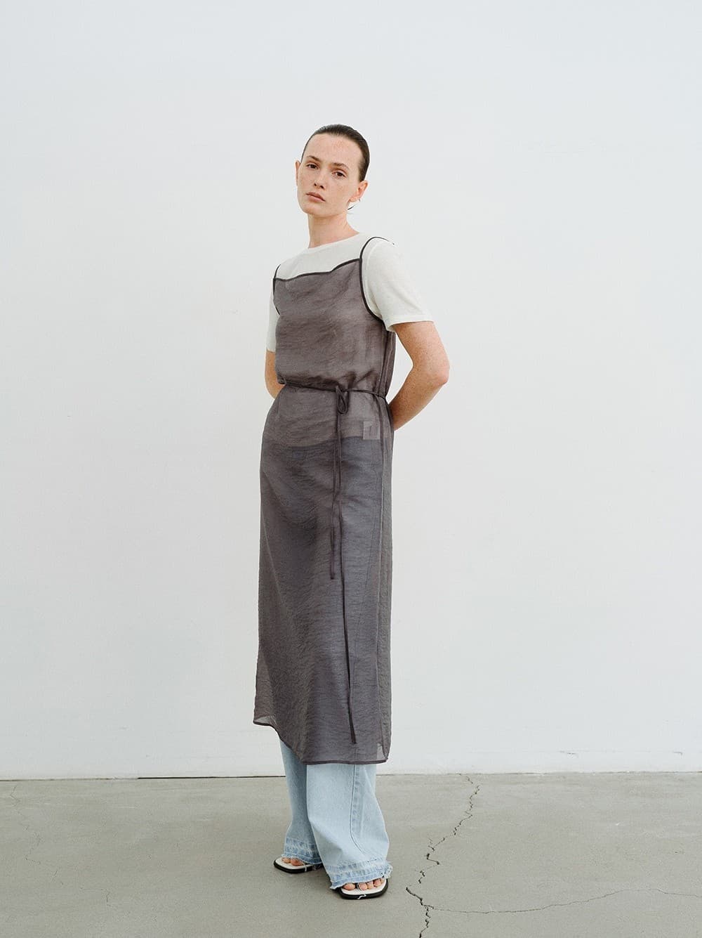 TVR SEE-THROUGH LAYERED DRESS_CHARCOAL — vue 9