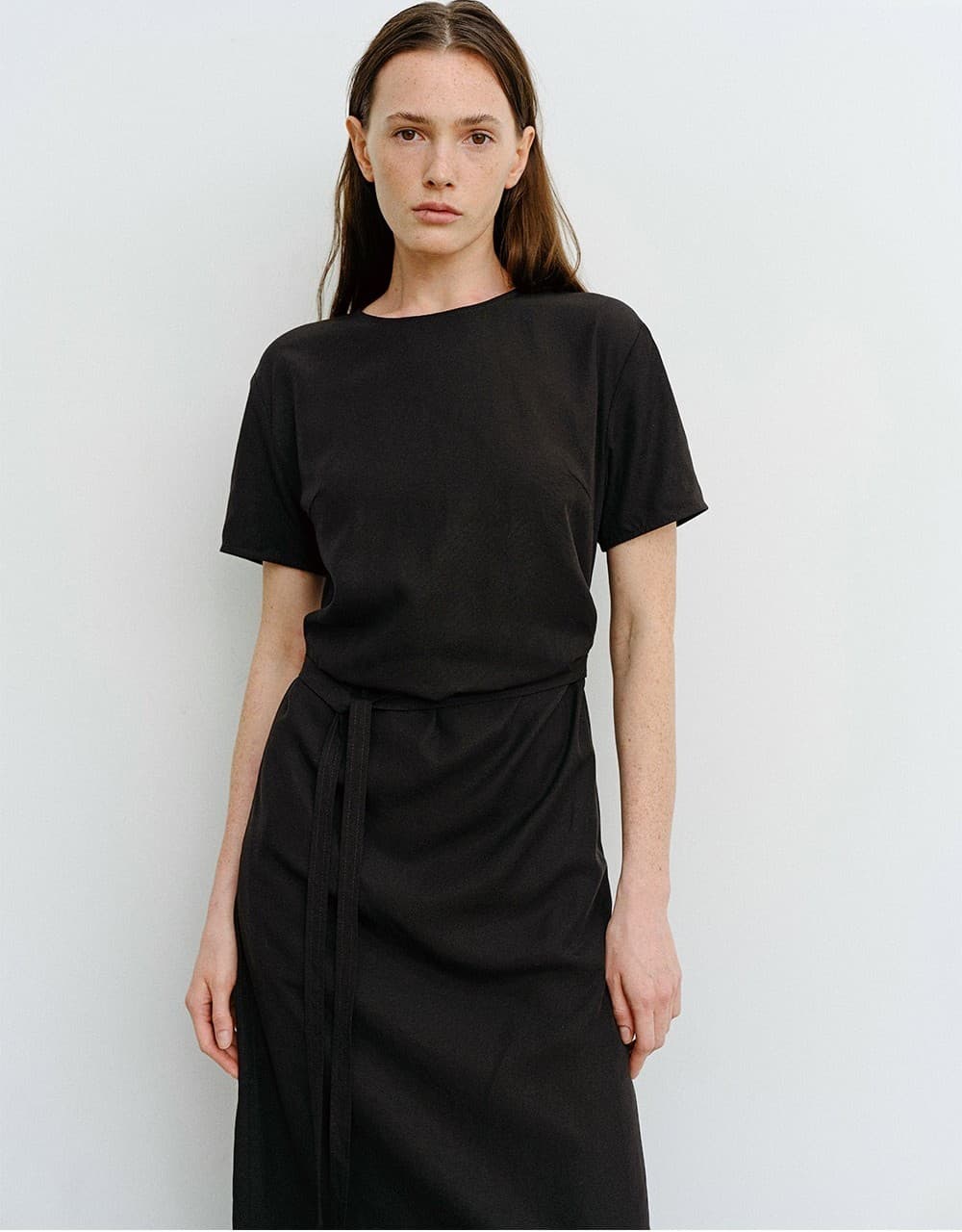 TVR DRAPED WAIST DRESS_BLACK — vue 5